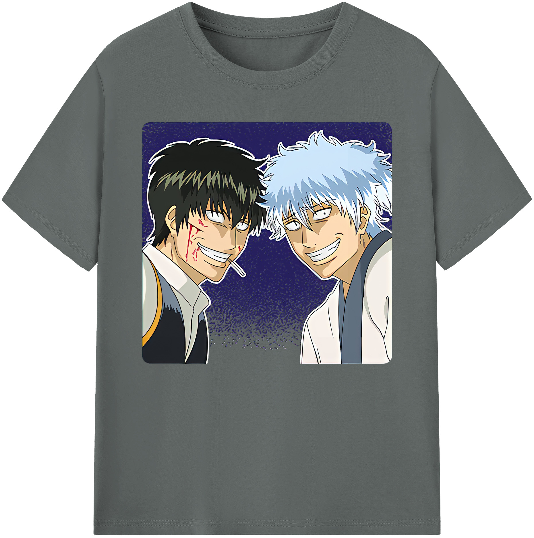 （画像用） ぎんたま 坂田銀時（さかたぎんとき） 神楽 志村新八（しむら しんぱち） GINTAMA Sakata Gintoki Kagura Shimura Shinpachi 綿100％ メンズ半袖Tシャツ｜肌触りやわらか＆通気性